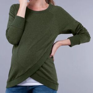 Like New Seraphine Olive Maternity & Nursing Top